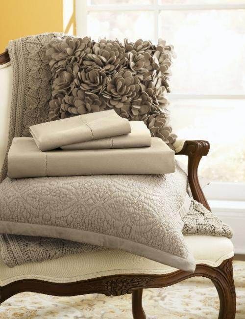 Sferra Elyse 4 Piece Queen Sheet Set Tan Beige $603