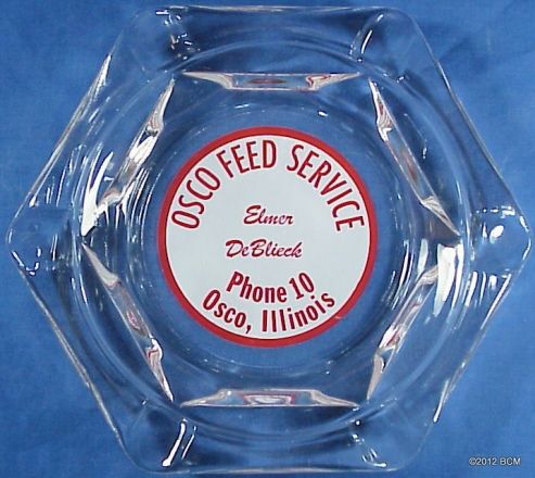 Osco Feed Service Osco Illinois Advertising Ashtray 2 Digit Phone