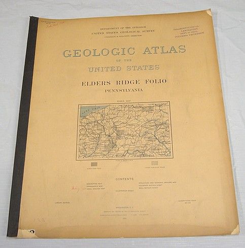 1905 USGS GEOLOGIC FOLIO No. 123/ELDERS RIDGE Quadangle/2 Full Page