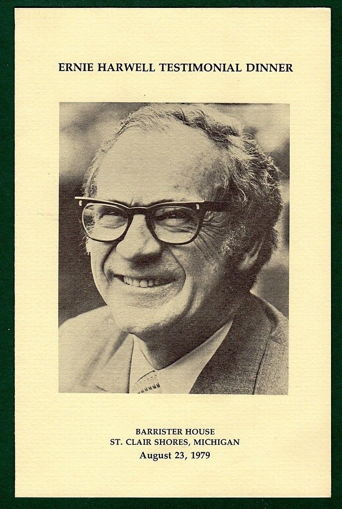 1979 Signed Ernie Harwell Dinner Program 9 Autographs w Norm Cash