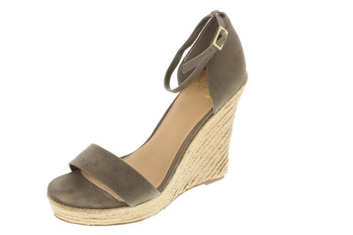  Stuart New Gray Ankle Strap Platform Espadrilles Sandals 9