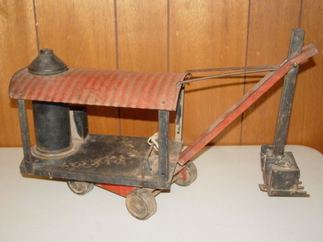 Antique Buddy L Toy Steam Shovel Pressed Steel Original Paint