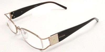 escada eyeglasses ves618 scg gold brown 51 17 135