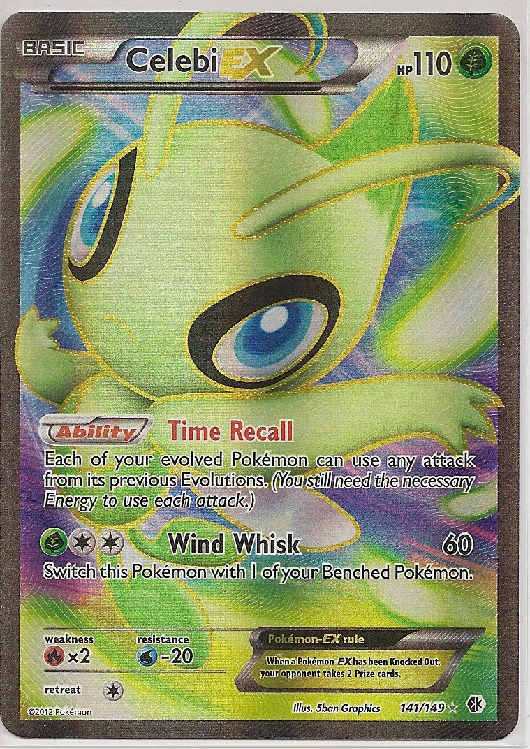 Celebi EX 141 149 Full Art Boundaries Crossed Pokemon Card RARE Holo