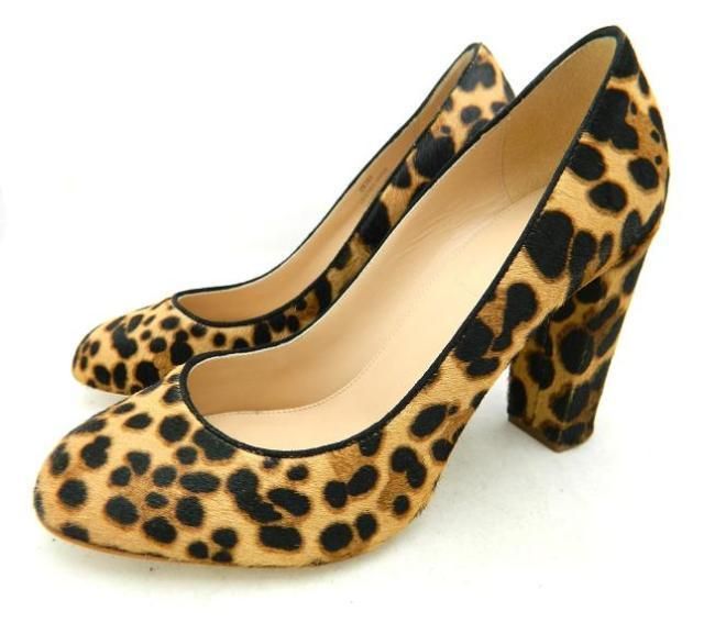 JCrew Etta Calf Hair Pumps $350 6 5 Platform Heels Hazelnut Leopard