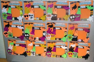  Halloween Magnetic Orange Foam Picture Frames Party Favors