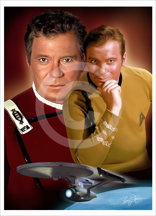 Star Trek CAPTAIN KIRK A4 art giclee print Ltd Ed signed artwork