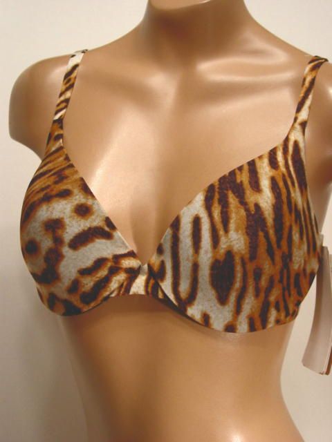 Felina Contour Seamless T Shirt Demi Bra 34B TIGER Underwire Bra of