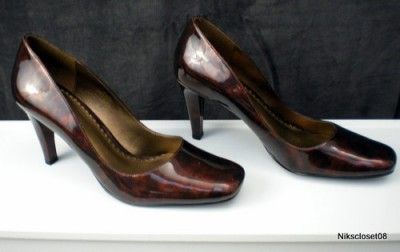 New Naturalizer Fentress Bronze Brown Torti Patent Pumps Heels 8 M