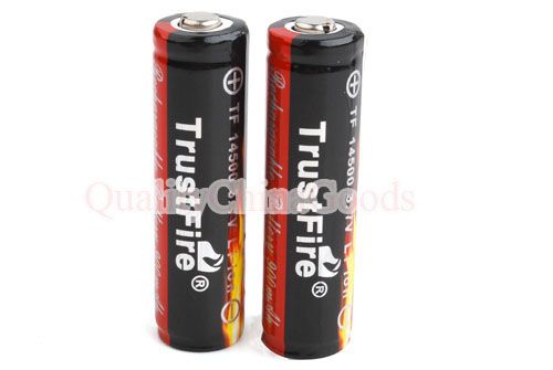 10 XAA TrustFire 14500 3 7V 900mAh Protect Battery Cell
