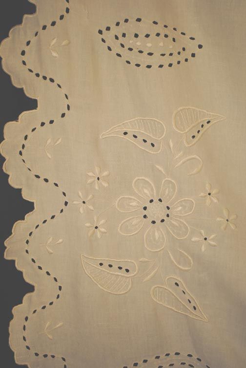 C1920 Italian Embroidered with Florals with Openwork Linen Wedding