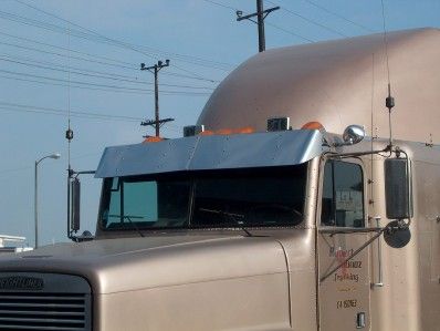 Freightliner FLD Flat Top Stainless Drop Visor F 3064