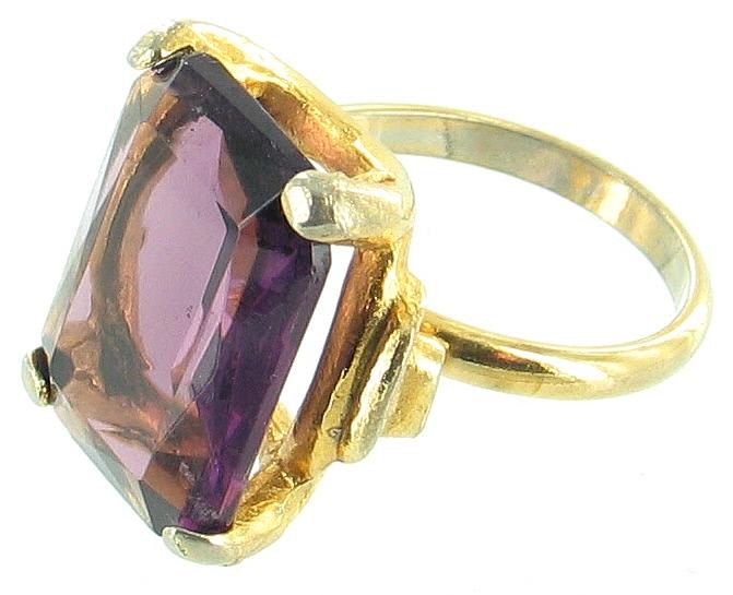 vintage faux amethyst emerald cut ring adjust be sure to