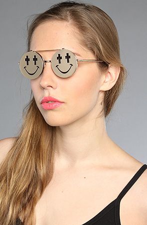 Jeremy Scott for Linda Farrow Sunglasses The Smile Sunglasses OS Gold