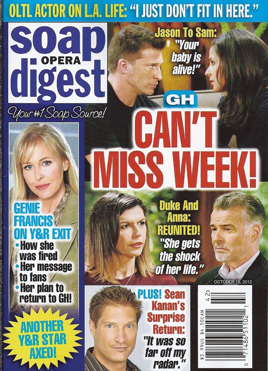 Ian Buchanan Finola Hughes Genie Francis October 15 2012 Soap Opera