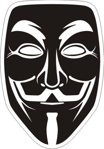  Anonymous Guy Fawkes Mask Sticker 5" x 3 5"