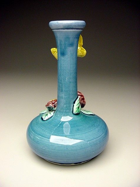 Vintage Estate Found Japanese Arts Crafts Butterfly Vase Signed No