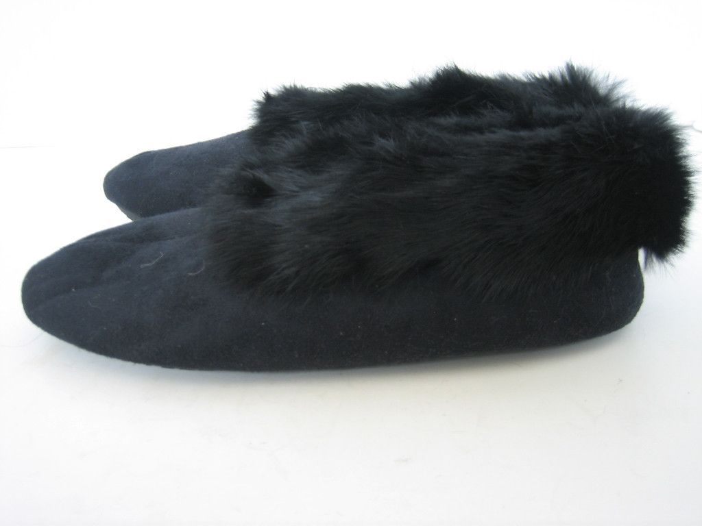 Flack Rabbit Fur Womens Slippers 6 5 7 5