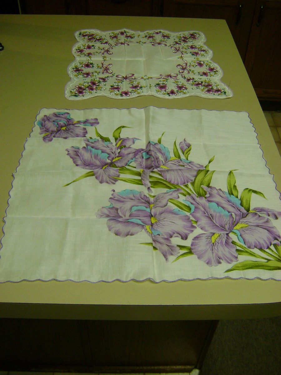 VINTAGE FINE CLOTH TABLE COVERS TABLECLOTHS FLORAL DESIGNS NICE