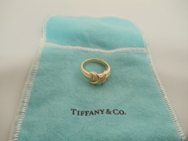 TIFFANY & CO INFINITY FIGURE 18K SOLID YELLOW GOLD RING SIZE 5 1/2