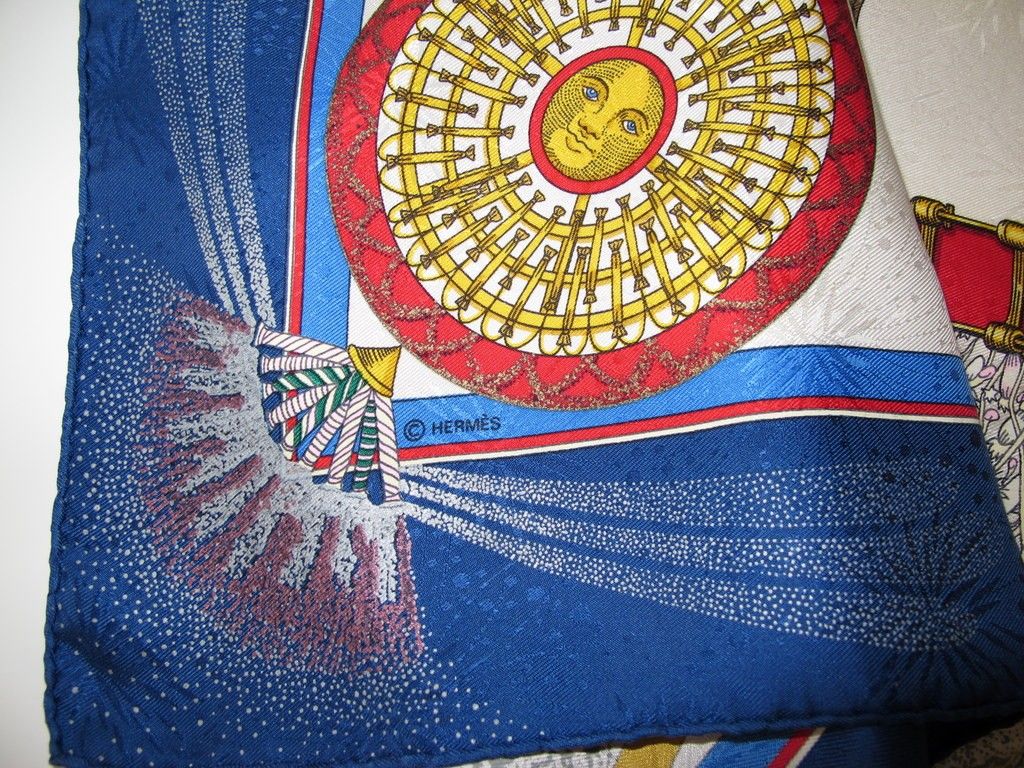  1987 Hermes Jacquard Weave Silk Scarf Feux DArtifice 1837 1987