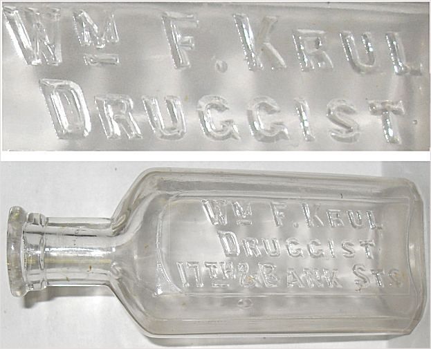 1900s Medicine Druggist Bottle Wm F Krul Louisville KY