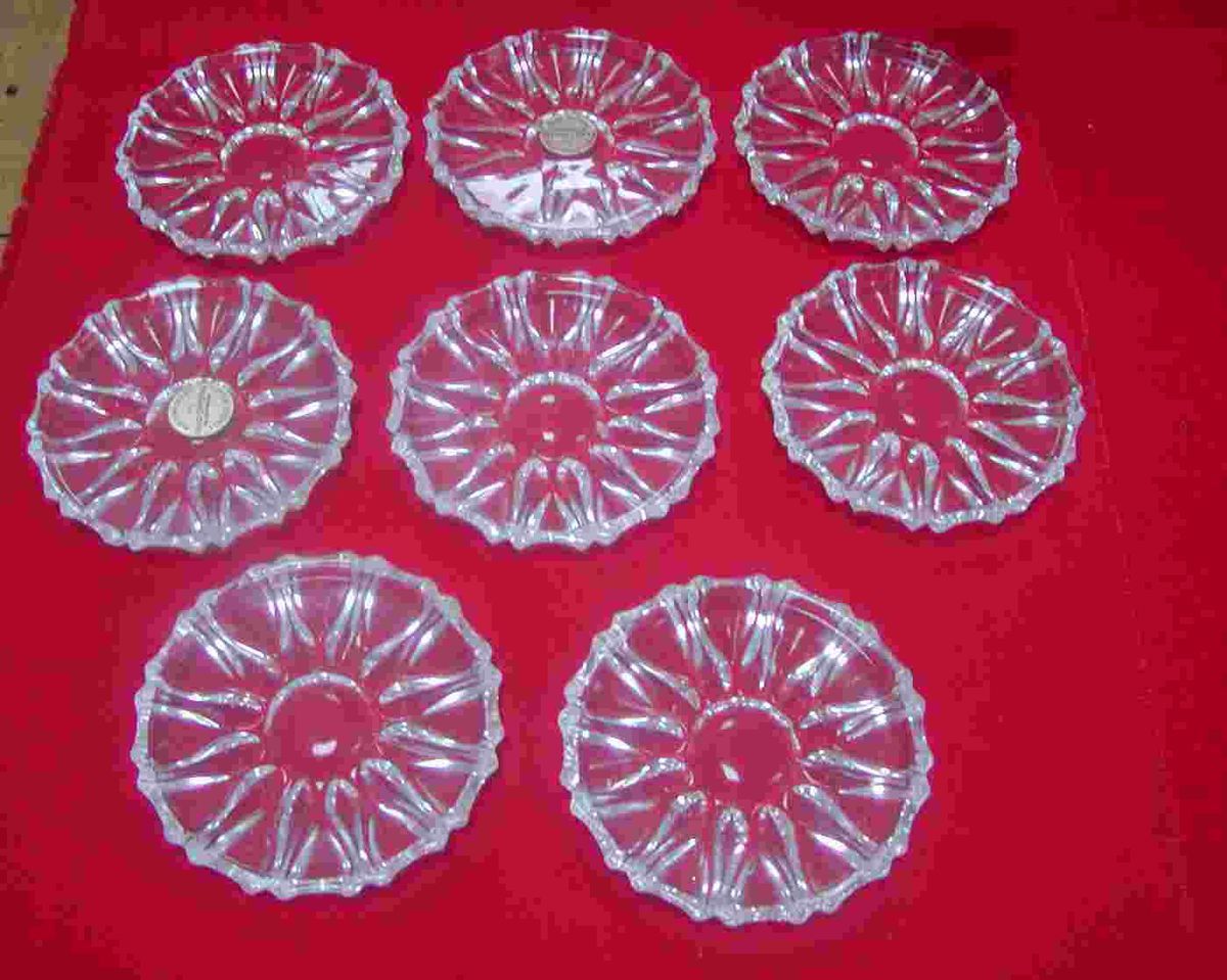 Vintage Set of 8 Crystal Coasters Princess House MIN