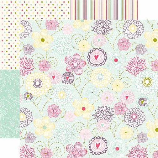  of Echo Park SPRINGTIME 12x12 Scrapbook Paper   FLORAL FUN (ST11012