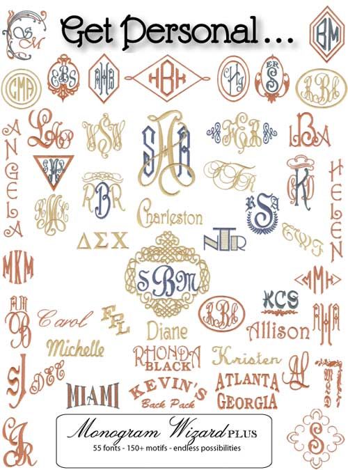 much more select from 18 monogramming styles 50 fonts and over 100