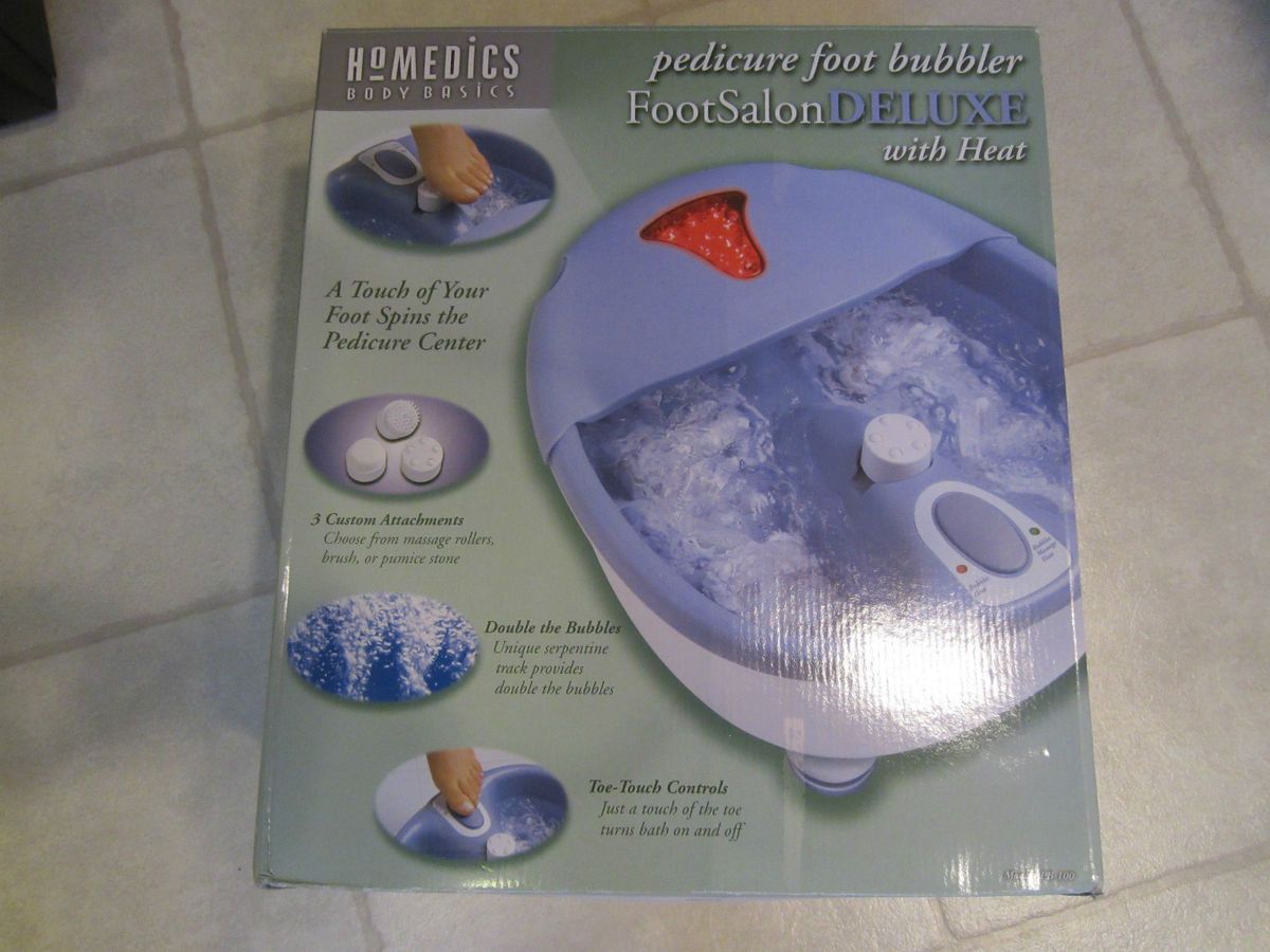 HOMEDICS BODY BASICS PEDICURE FOOT BATH MASSAGE MASSAGER BUBBLER SALON