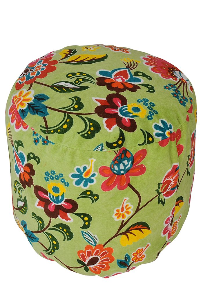  FNE EHS Ottoman Stool Velvet Indian Pouf Foot Stool Cover Decor