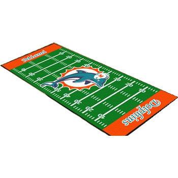  Dolphins Runner Rug Sports Football Field Decor Accent Carpet