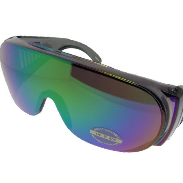  Lens Mirrored Shield Sunglasses Fits Over Prescription Glasses