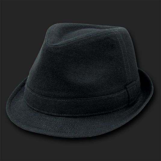  Black Melton Fedora Hat Hats Fedoras Size L XL