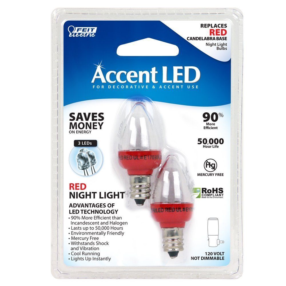 NEW Feit Electric BPC7 R LED Three LED Night Light Bulb with