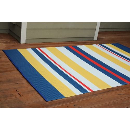 Pamela Crawfords Color Your Patio Nautical Stripe Rug