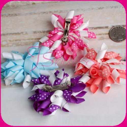 Toddler Girl Korker Hair Bows 4pcs Assorted Color Clip