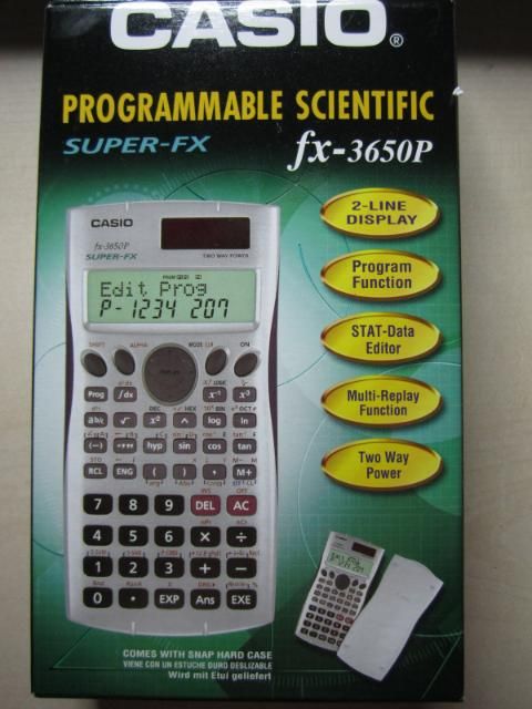 CALCULADORA CIENTIFICA PROGRAMABLE CASIO FX 3650P ,2 LINEAS DISPLAY