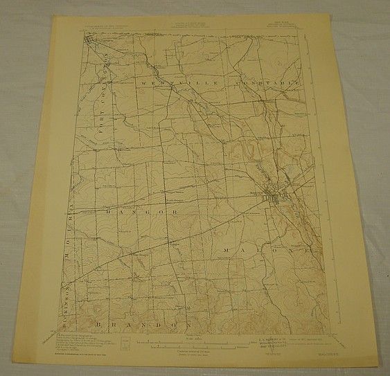 1917 USGS Topographic Map Malone Quadrangle NY New York