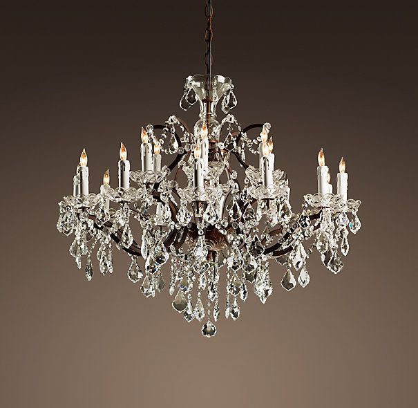 Brand New Restoration Hardware 19th C. Rococo Iron & Crystal