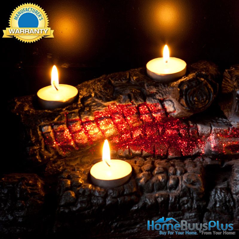 Fireplace Tealight Log Portable Embers Effect Perfect Fire Substitute