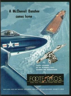 Foote Bros April 1953 McDonnell F2H 3 Banshee Fighter Plane Original