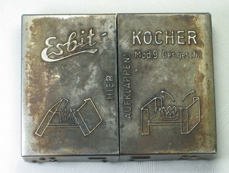 WWII German Military Esbit Kocher Folding Field Cook Stove & Heatabs