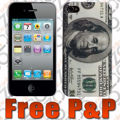 Green 100 Dollar Bill Benjamin Franklin Back Cover Case for Apple