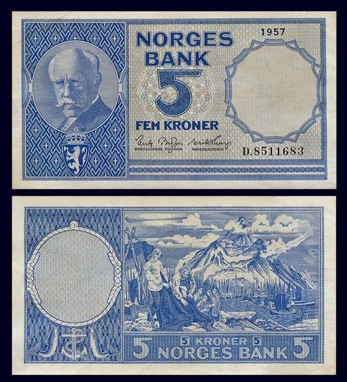  Banknote NORWAY   1957   Explorer Fridtjof NANSEN   Pick 30   Crisp EF