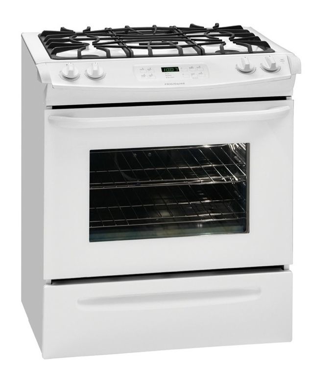 New Frigidaire White 30 Slide in Gas Range FFGS3025LW