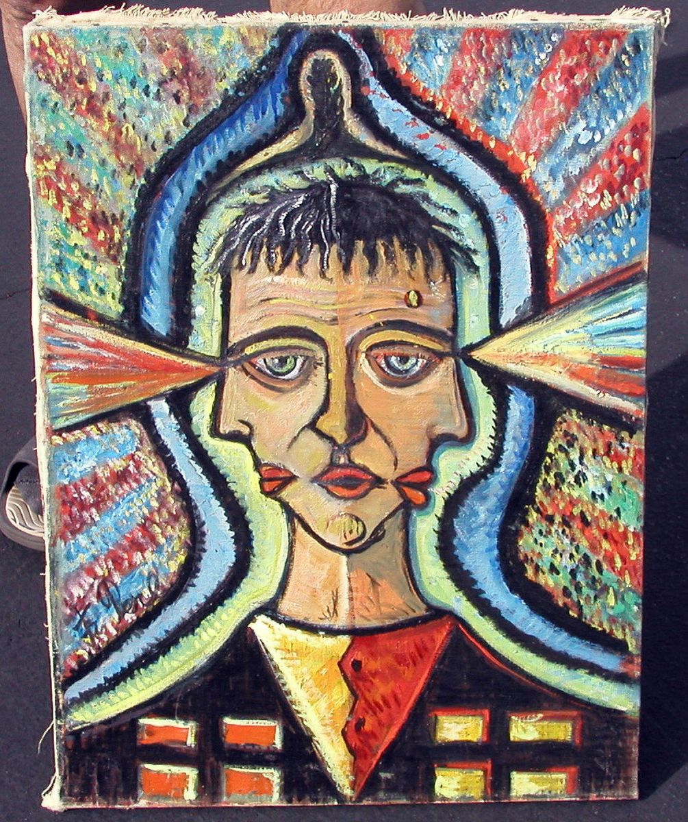 Frederick M Perl Listed Surrealist Three Faced Man