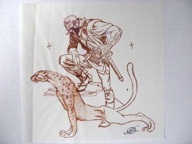 Kelly Freas Sketch Warrior Beast 2