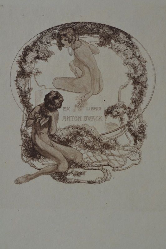 Franz Von Bayros Bookplate of Anton Burck