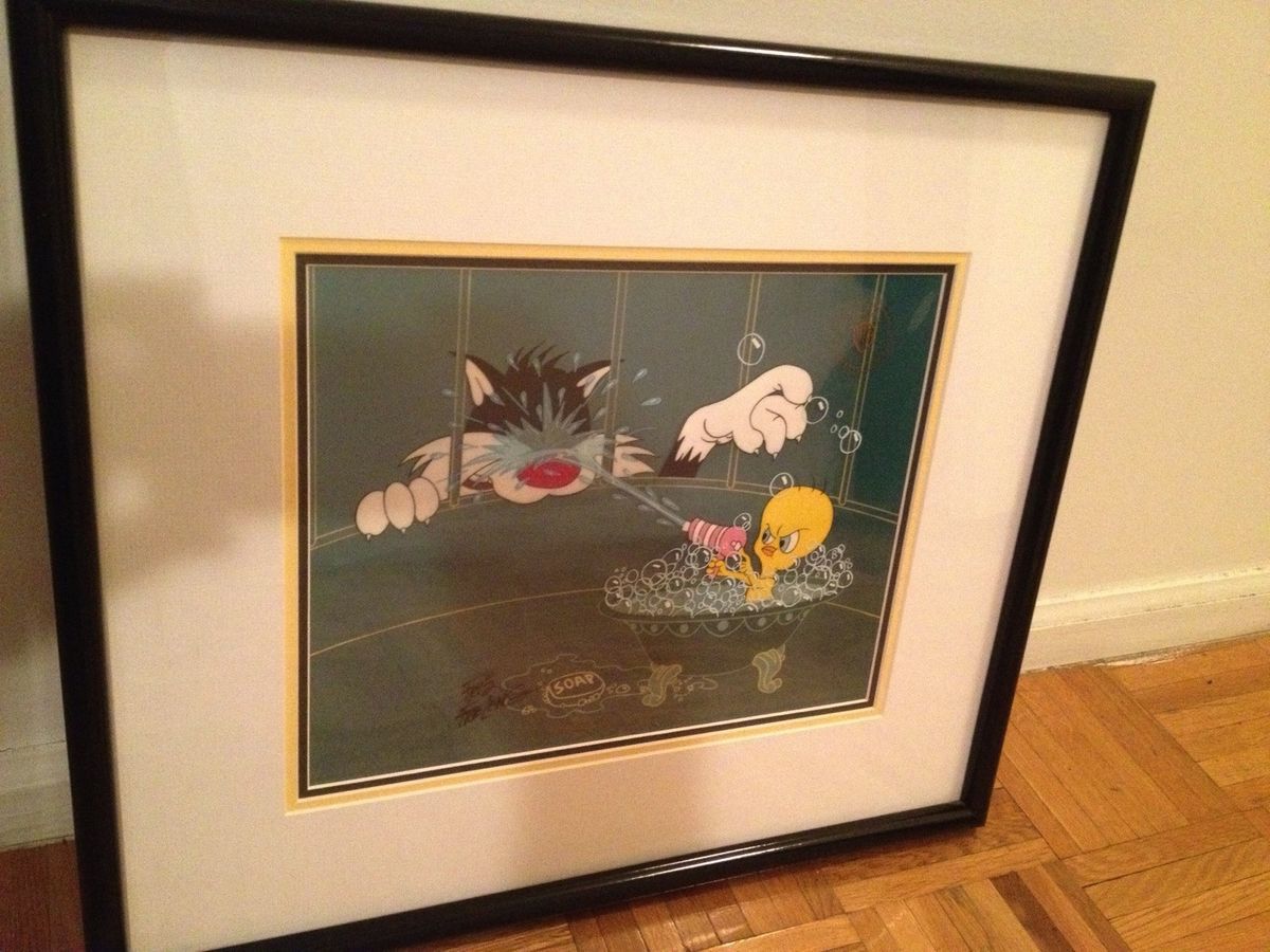 Sylvester Tweety The Squirt Ltd Ed Cel Friz Freleng Framed and Signed